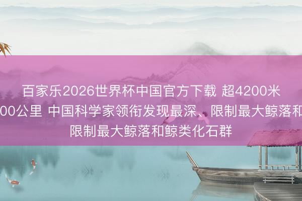 百家乐2026世界杯中国官方下载 超4200米深海绵延1200公里 中国科学家领衔发现最深、限制最大鲸落和鲸类化石群